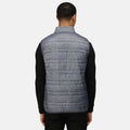 Grey Marl-Black - Side - Regatta Mens Fire Down Padded Bodywarmer