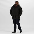 Black - Close up - Regatta Mens Salinger II Faux Fur Insulated Parka