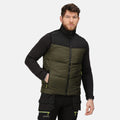 Dark Khaki-Black - Back - Regatta Mens Regime Insulated Body Warmer