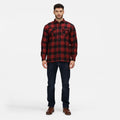 Red - Back - Regatta Mens Shelford Checked Padded Shirt