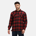 Red - Lifestyle - Regatta Mens Shelford Checked Padded Shirt