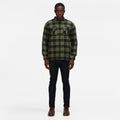 Green - Back - Regatta Mens Shelford Checked Padded Shirt