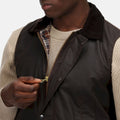 Brown - Close up - Regatta Mens Banbury Waxed Body Warmer