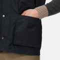 Navy - Close up - Regatta Mens Banbury Waxed Body Warmer