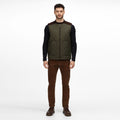 Dark Khaki - Back - Regatta Mens Moreton Quilted Body Warmer