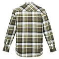 Dark Khaki Check - Back - Regatta Mens Thamos Checked Long-Sleeved Shirt