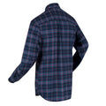 Dynasty Blue - Side - Regatta Mens Highton Checked Long-Sleeved Shirt