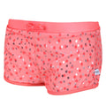 Fusion Coral - Front - Regatta Girls Hosanna Dotted Swim Shorts