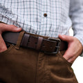 Brown - Back - Regatta Mens Pro Leather Waist Belt