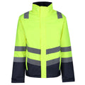 Yellow-Navy - Front - Regatta Mens High-Vis Bomber Jacket