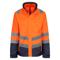 Orange-Navy - Lifestyle - Regatta Mens Pro 3 in 1 Hi-Vis Jacket