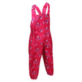 Pink Fusion - Side - Regatta Childrens-Kids Muddy Puddle Peppa Pig Floral Dungarees