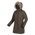 Dark Khaki - Side - Regatta Womens-Ladies Sabinka Faux Fur Trim Parka