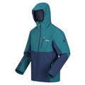 Pacific Green-Admiral Blue - Side - Regatta Mens Wentwood VII 3 in 1 Waterproof Jacket