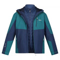 Pacific Green-Admiral Blue - Pack Shot - Regatta Mens Wentwood VII 3 in 1 Waterproof Jacket