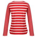 Code Red-Snow White - Back - Regatta Womens-Ladies Farida Striped Long-Sleeved T-Shirt