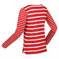 Code Red-Snow White - Side - Regatta Womens-Ladies Farida Striped Long-Sleeved T-Shirt