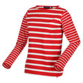 Code Red-Snow White - Lifestyle - Regatta Womens-Ladies Farida Striped Long-Sleeved T-Shirt
