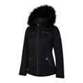 Black - Side - Dare 2B Womens-Ladies Julien Macdonald Supermacy Plain Ski Jacket