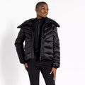 Black - Close up - Dare 2B Womens-Ladies Julien Macdonald Suppression Padded Jacket