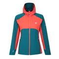 Fortune Green-Neon Peach - Front - Dare 2B Womens-Ladies Avidly Hooded Soft Shell Jacket