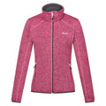 Flamingo Pink-Seal Grey - Front - Regatta Womens-Ladies Newhill Marl Full Zip Fleece Jacket