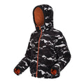 Burnt Copper-Black - Close up - Regatta Childrens-Kids Kyrell Camo Reversible Jacket