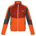 Blaze Orange-Seal Grey - Front - Regatta Childrens-Kids Oberon VII Marl Full Zip Fleece Jacket