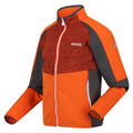 Blaze Orange-Seal Grey - Side - Regatta Childrens-Kids Oberon VII Marl Full Zip Fleece Jacket