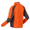 Blaze Orange-Seal Grey - Lifestyle - Regatta Childrens-Kids Oberon VII Marl Full Zip Fleece Jacket