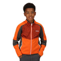 Blaze Orange-Seal Grey - Pack Shot - Regatta Childrens-Kids Oberon VII Marl Full Zip Fleece Jacket