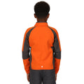 Blaze Orange-Seal Grey - Close up - Regatta Childrens-Kids Oberon VII Marl Full Zip Fleece Jacket
