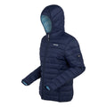 Navy-Clear Sky - Side - Regatta Womens-Ladies Marizion Hooded Padded Jacket