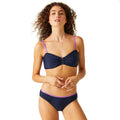 Navy-Radiant Orchid - Lifestyle - Regatta Womens-Ladies Aceana III Contrast Bikini Top