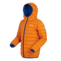 Persimmon-Oxford Blue - Side - Regatta Childrens-Kids Marizion Hooded Padded Jacket