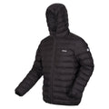 Black - Front - Regatta Mens Marizion Baffled Hooded Padded Jacket