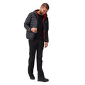 Ash-Danger Red - Close up - Regatta Mens Marizion Baffled Hooded Padded Jacket