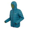 Moroccan Blue-Piquant Green - Side - Regatta Mens Marizion Baffled Hooded Padded Jacket