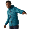 Moroccan Blue-Piquant Green - Lifestyle - Regatta Mens Marizion Baffled Hooded Padded Jacket