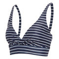 Navy-White - Front - Regatta Womens-Ladies Paloma Stripe Textured Bikini Top