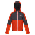 Rusty Orange-Slate Grey - Front - Regatta Childrens-Kids Acidity VI Lightweight Soft Shell Jacket