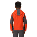 Rusty Orange-Slate Grey - Close up - Regatta Childrens-Kids Acidity VI Lightweight Soft Shell Jacket