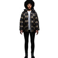 Black-Gold - Side - Regatta Womens-Ladies Christian Lacroix Gallican Messangers Print Baffled Padded Jacket