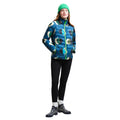 Elm Leaves Teal - Side - Regatta Womens-Ladies Orla Kiely Leaf Print Baffled Padded Jacket