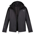 Ash-Black - Pack Shot - Regatta Mens Wentwood VIII 3 in 1 Waterproof Jacket