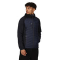 Navy-Slate Grey - Side - Regatta Mens Navigate Quilted Hybrid Jacket