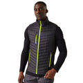 Black-Lime Green - Side - Regatta Mens Navigate Quilted Hybrid Gilet