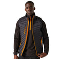 Black-Orange Pop - Side - Regatta Mens Navigate Quilted Hybrid Gilet