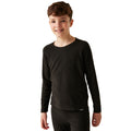 Black - Front - Regatta Childrens-Kids Thermal Base Layer Top