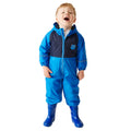 Hydro Blue - Side - Regatta Childrens-Kids Mudplay III Monster Waterproof Puddle Suit